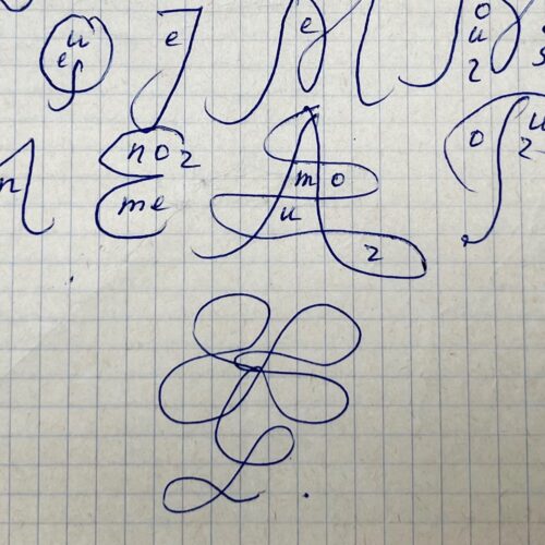 Une déclaration de Louise de Vilmorin à Paul Meurisse en forme de calligramme