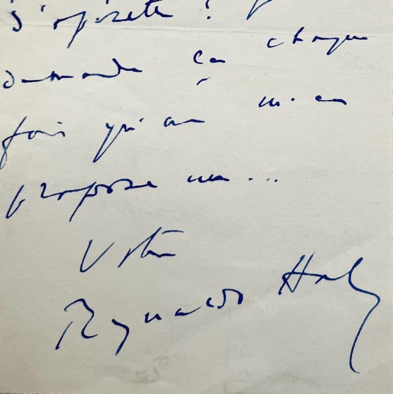 Reynaldo Hahn sollicite Henri Duvernois pour un livret d&rsquo;opérette