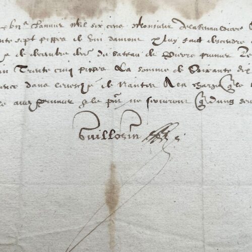 Quittance pour le transport de vins d'Anjou sur un navire nantais en 1599
