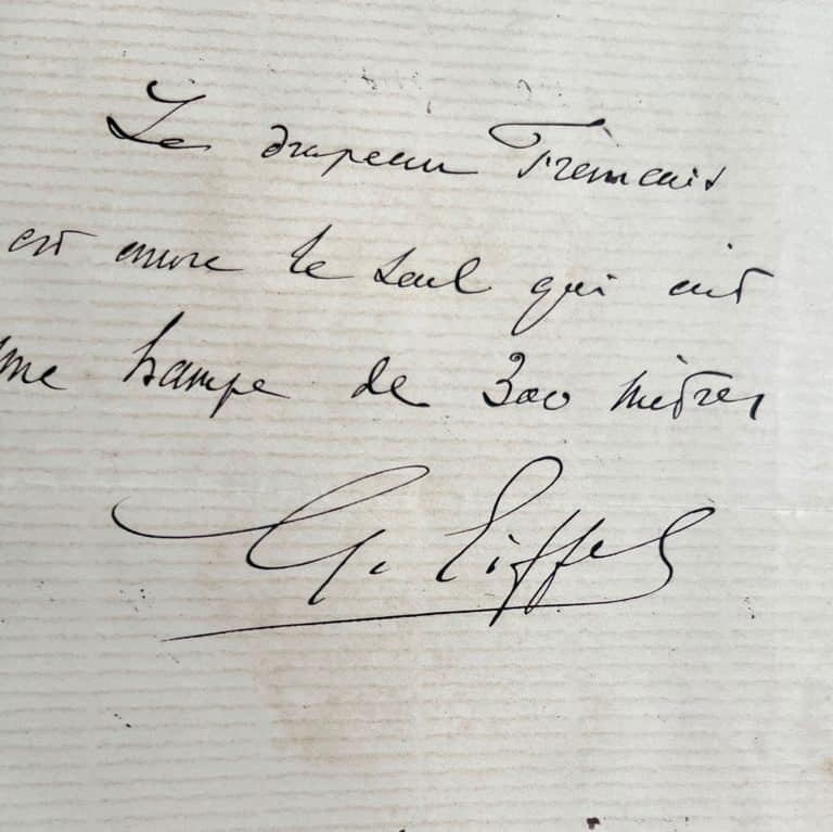 Superbe aphorisme de Gustave Eiffel sur la grandeur de la France