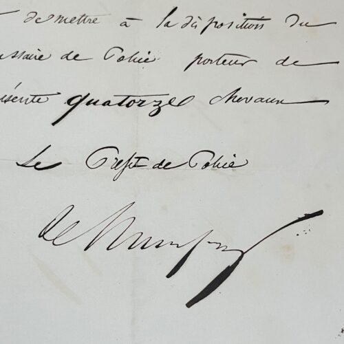 Rare ordre du préfet de Police Maupas, daté du 2 décembre 1851, jour du coup d'État de Louis-Napoléon Bonaparte