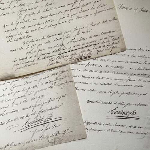 3 lettres de l'architecte Jean-Baptiste Rondelet sur son Traité de l'art de bâtir