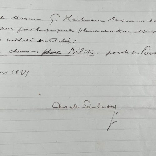 Debussy cède les droits des "Deux chansons de Bilitis", mélodies composées sur un texte de Pierre Louys