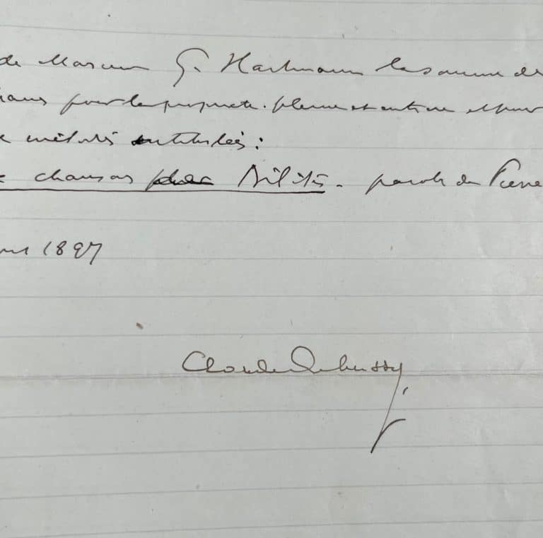Debussy cède les droits des « Deux chansons de Bilitis », mélodies composées sur un texte de Pierre Louys