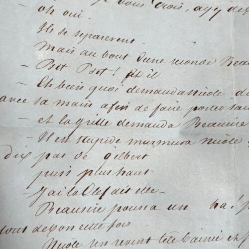 Manuscrit fragmentaire du roman "Joseph Balsamo" d'Alexandre Dumas Père