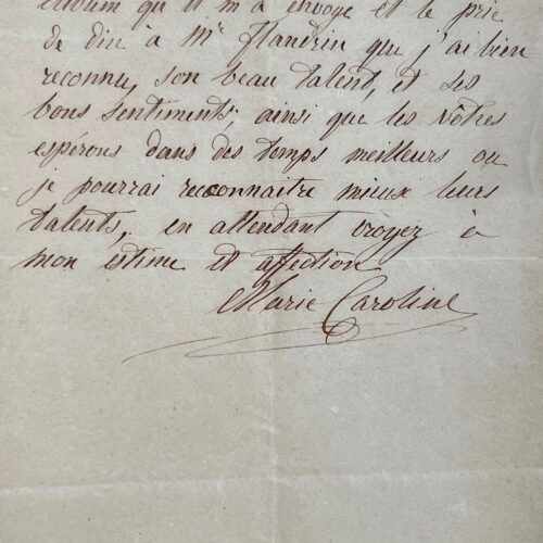 Charmante lettre de Marie-Caroline duchesse de Berry – vue 2
