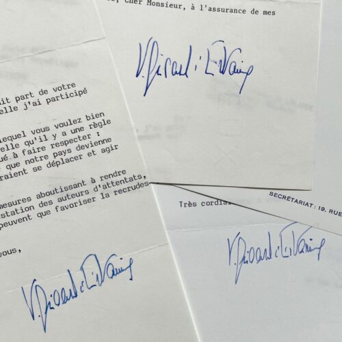 Intéressante correspondance politique de Valéry Giscard d'Estaing (5 lettres)