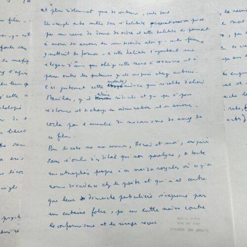Manuscript van Jean Cocteau ter presentatie van de film De adelaar heeft twee koppen