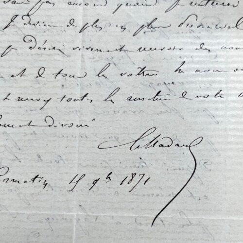 Gustave Nadaud, désabusé, se confie à Léon Laurent-Pichat
