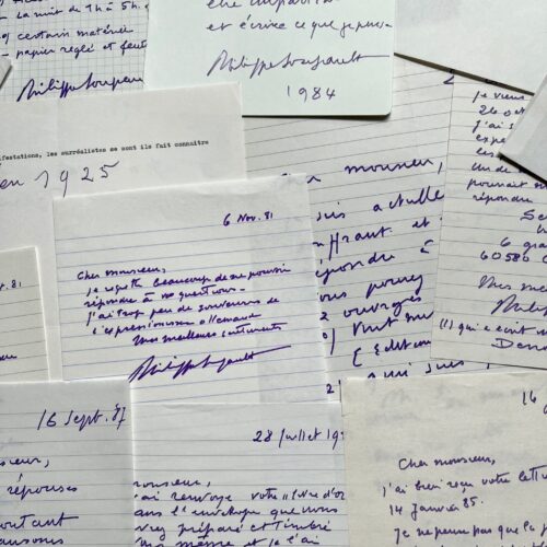 Bel ensemble de 12 documents autobiographiques de Philippe Soupault