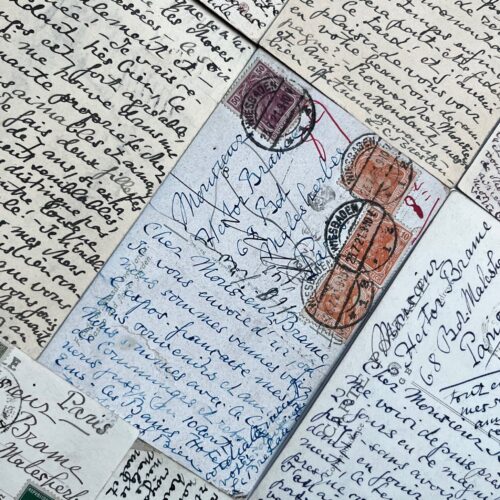 8 cartes autographes de la peintre suisse Louise Catherine Breslau, à son galeriste
