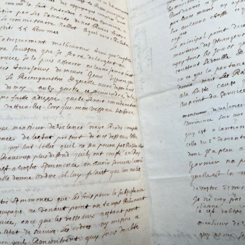 Exceptionnelle lettre d'Abraham Duquesne adressée au cardinal Mazarin