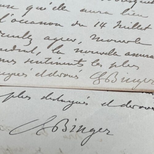 Ensemble de deux lettres de l'explorateur Gustave Binger