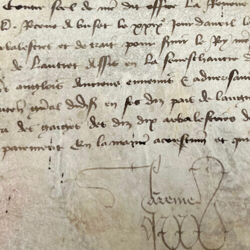 Rétribution de dix arbalestiers en pleine guerre de Cent Ans "pour servir le Roy en ses guerres contre les Anglois"