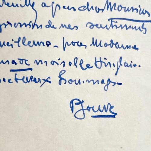 Deux lettres de Paul Jouve, peintre animalier et illustrateur de l'Art déco
