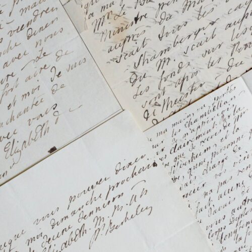 Ensemble de 4 lettres de Lady Craven au baron de Pfeffel, dont une sur la mort du Margrave d'Ansbach