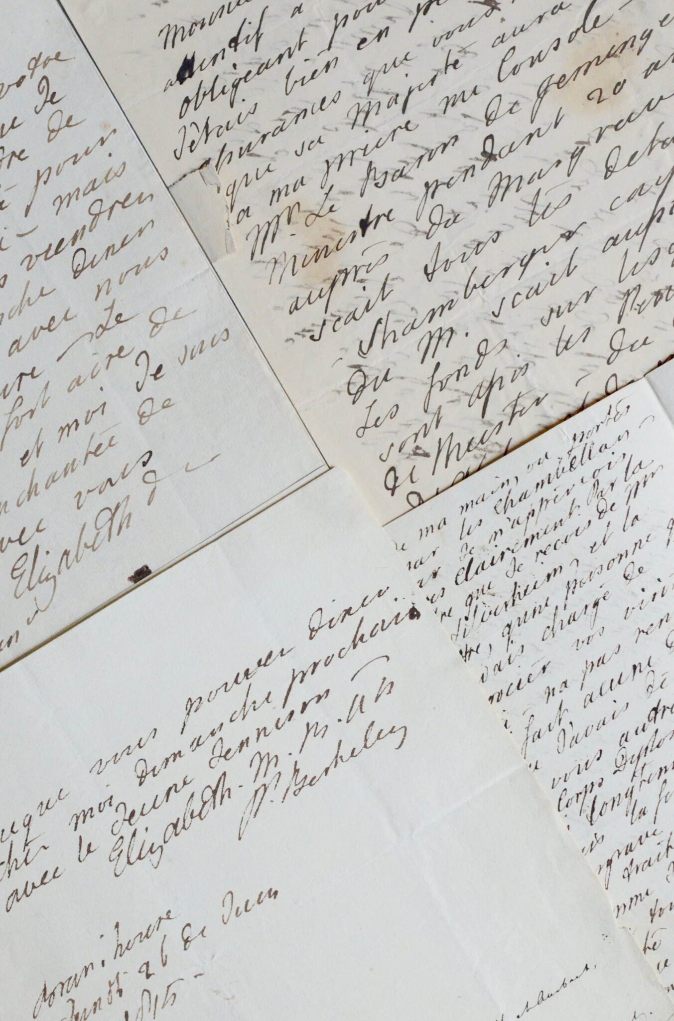 Ensemble de 4 lettres de Lady Craven au baron de Pfeffel, dont une sur la mort du Margrave d’Ansbach