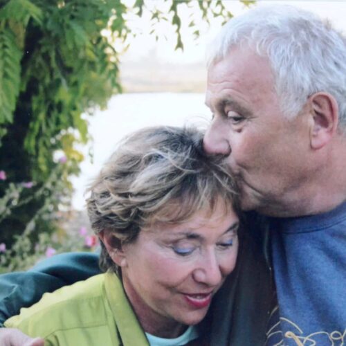 Jolie photographie de Philippe Sollers et Julia Kristeva, dédicacée au dos