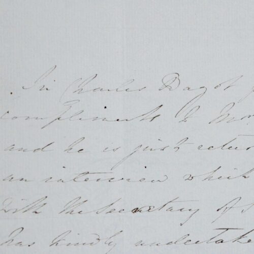 Lettre du diplomate et administrateur colonial anglais Charles Bagot