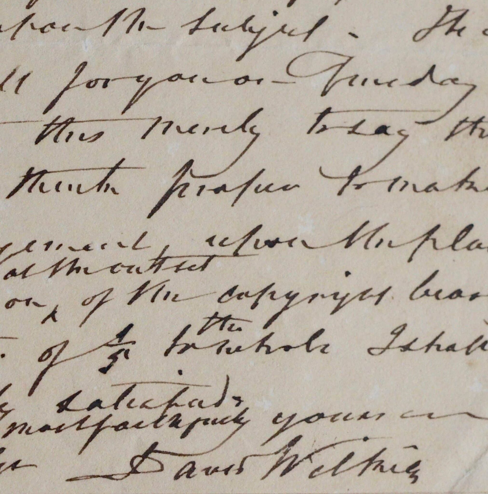 Lettre autographe signée du peintre anglais David Wilkie Lettre autographe signée du peintre anglais David Wilkie