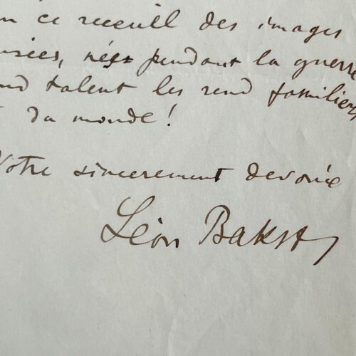 Léon Bakst dit à Colette son émerveillement pour l'Italie (1912)