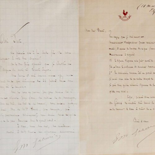 Deux lettres d'Émile Gaboriau, père du roman policier