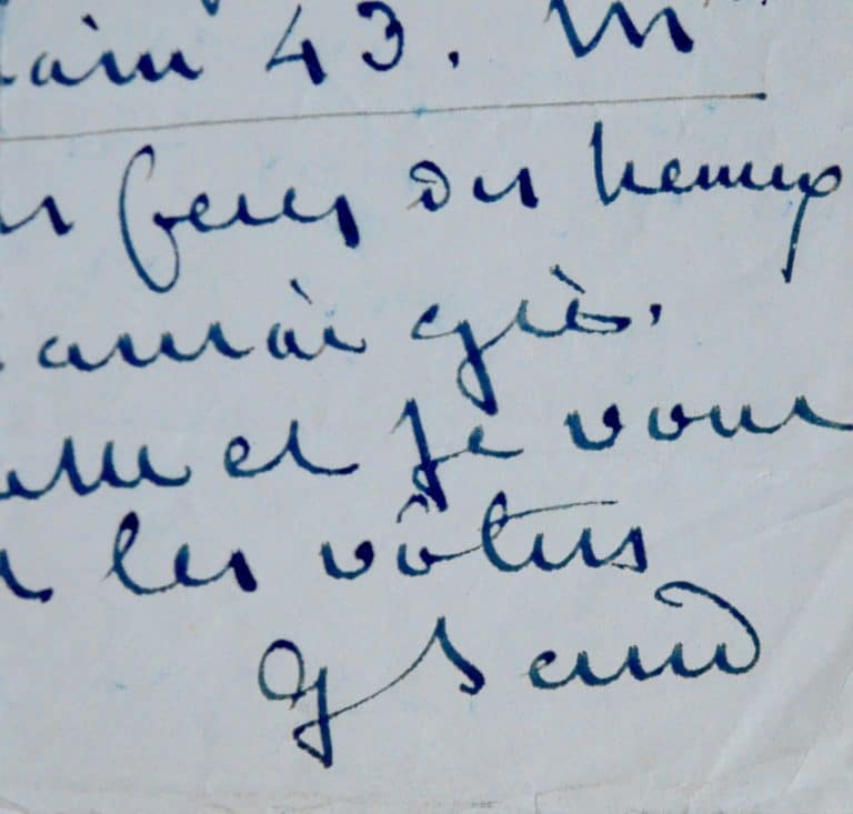 Lettre retrouvée de George Sand à l&rsquo;actrice Marie Laurent