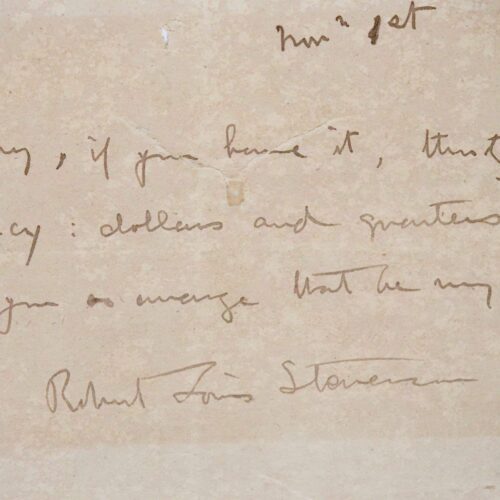 De Samoa, Robert Louis Stevenson donne un ordre de paiement