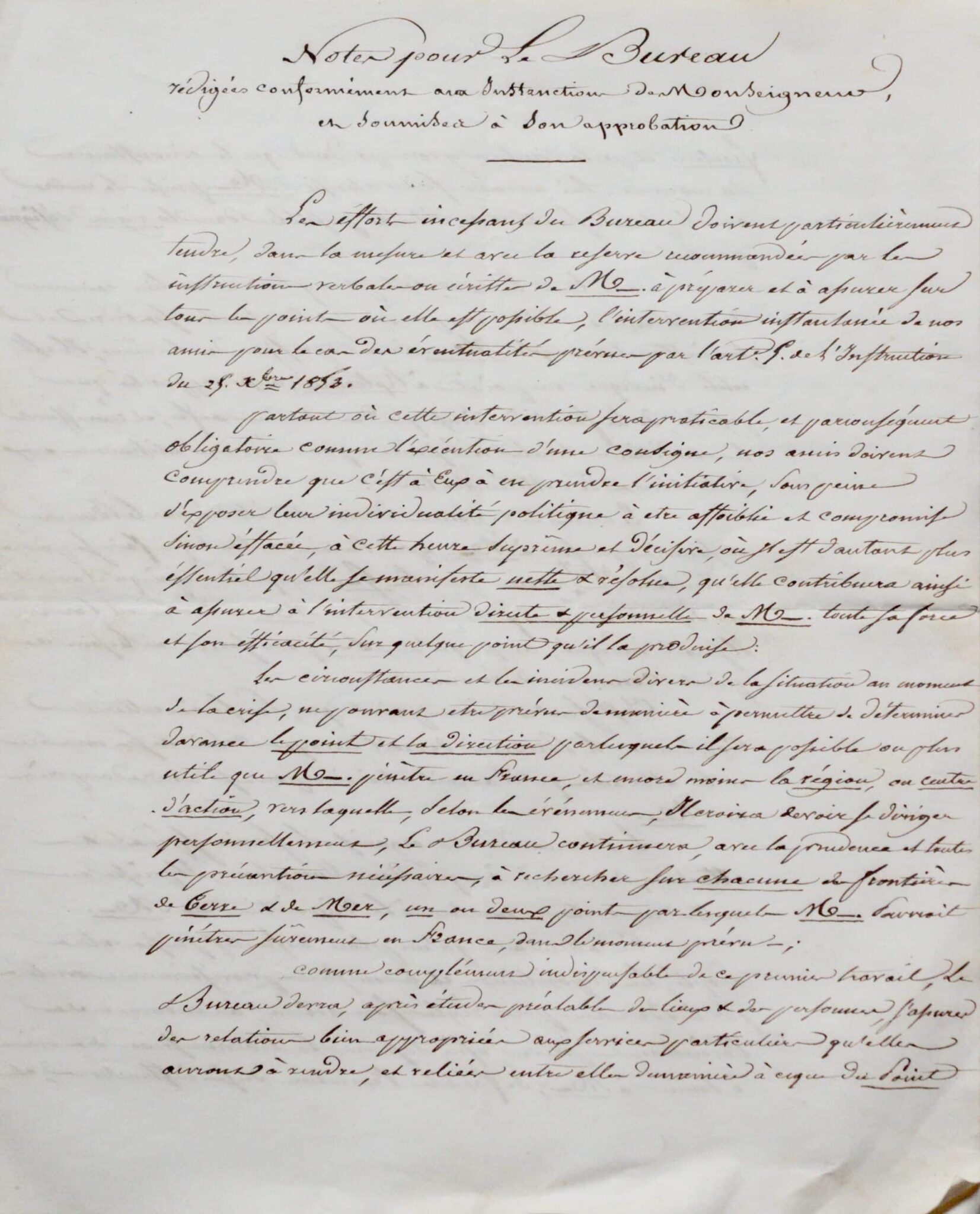 Les instructions du comte de Chambord au Bureau qu'il a mis en place – vue 2 Les instructions du comte de Chambord au Bureau qu'il a mis en place – vue 2
