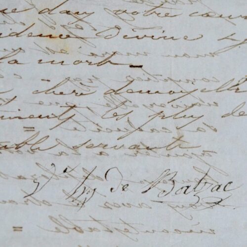 Deux rares lettres sur la mort d'Henri de Balzac, demi-frère méconnu d'Honoré de Balzac