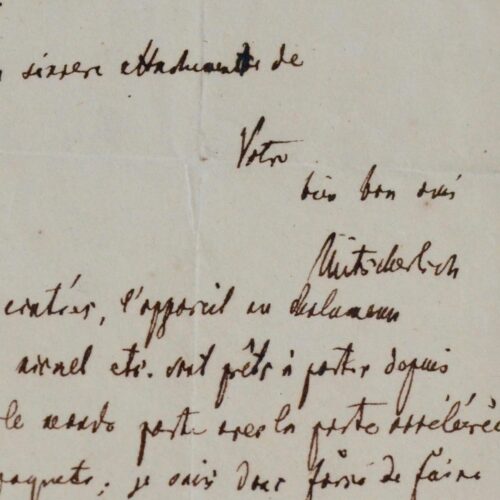 Lettre du chimiste allemand Eilhard Mitscherlich au minéralogiste Pierre Berthier