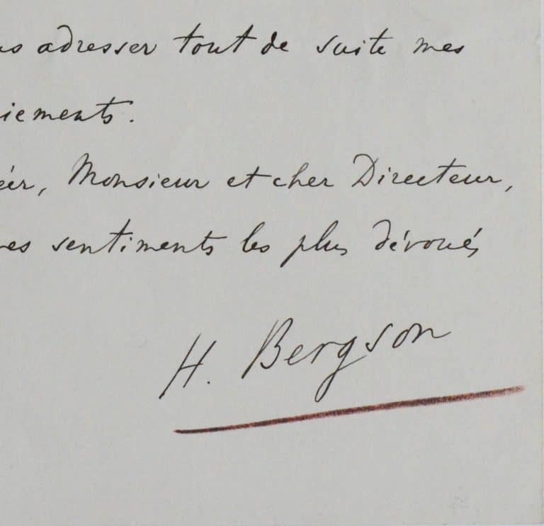 Henri Bergson salue la nomination de Leonardi