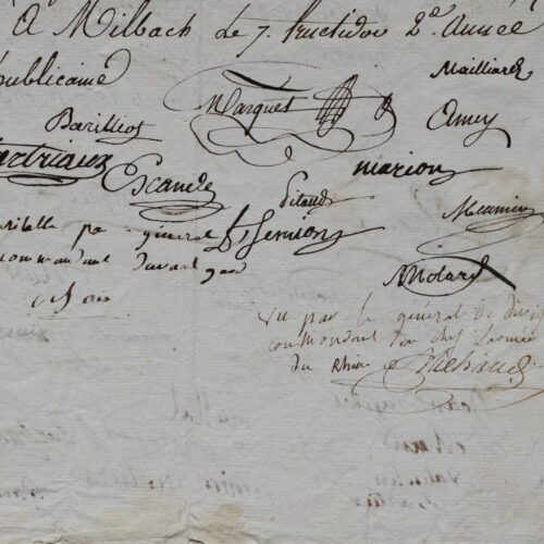 Certificat de "pur patriotisme" signé par les généraux Desaix et Michaud