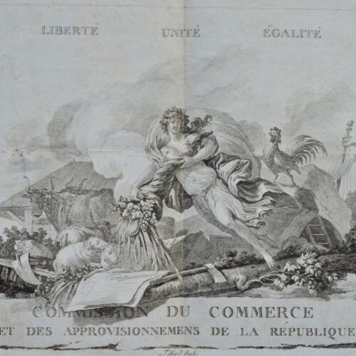Magnifique vignette de la Commission du Commerce et des approvisionnements de la République