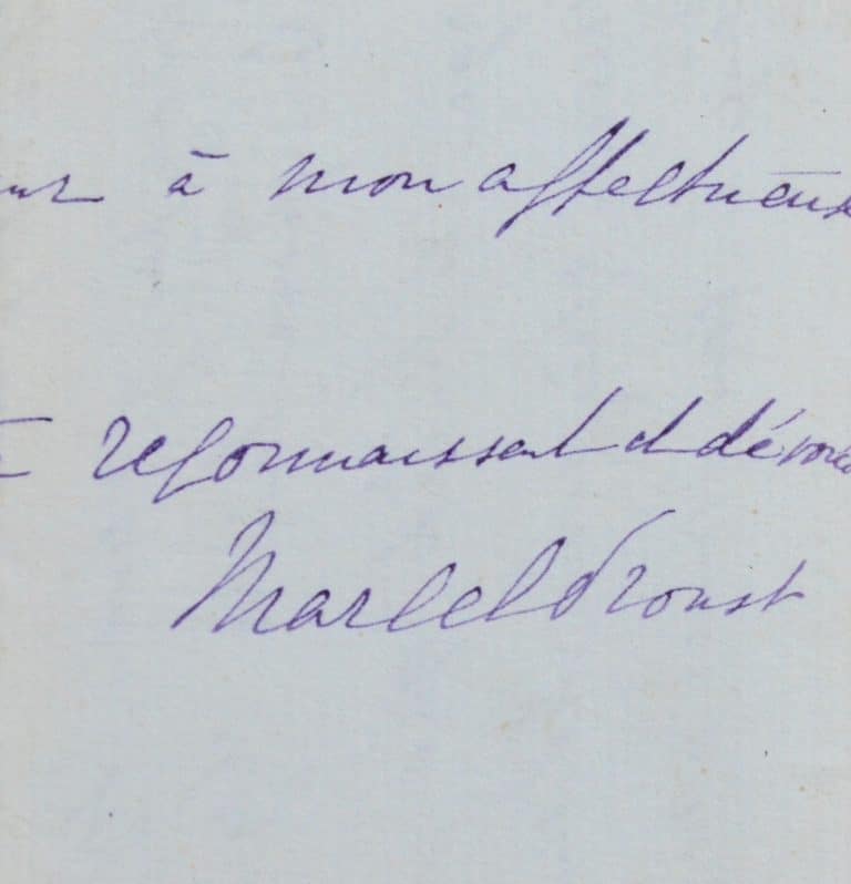 Lettre de Marcel Proust à Robert de Montesquiou citant Reynaldo Hahn et Marguerite Moreno