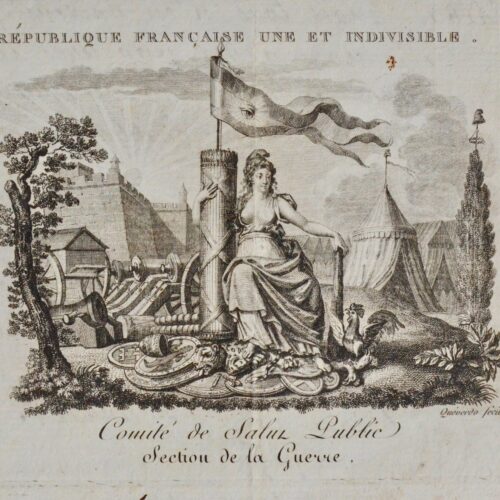 Pièce du Comité de Salut public avec grande vignette de Quéverdo, sur les réquisitions dans les pays conquis
