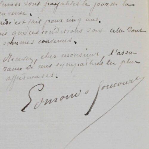 Edmond de Goncourt expose ses exigences pour l'édition de ses oeuvres complètes