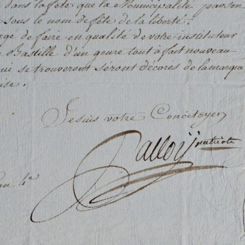 Palloy prépare les décorations de la Bastille pour la Fête de la Liberté du 15 avril 1792