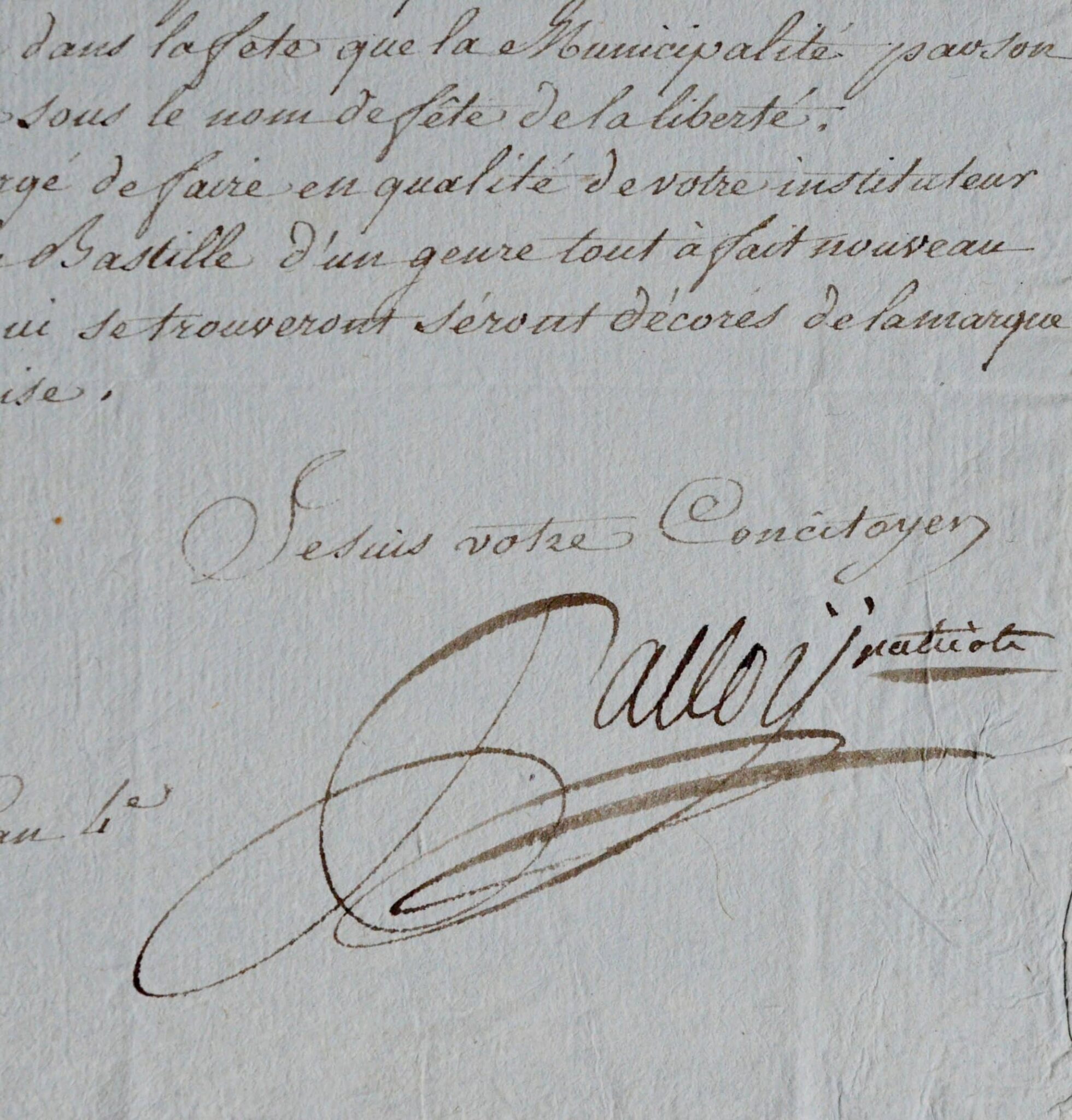 Palloy prépare les décorations de la Bastille pour la Fête de la Liberté du 15 avril 1792