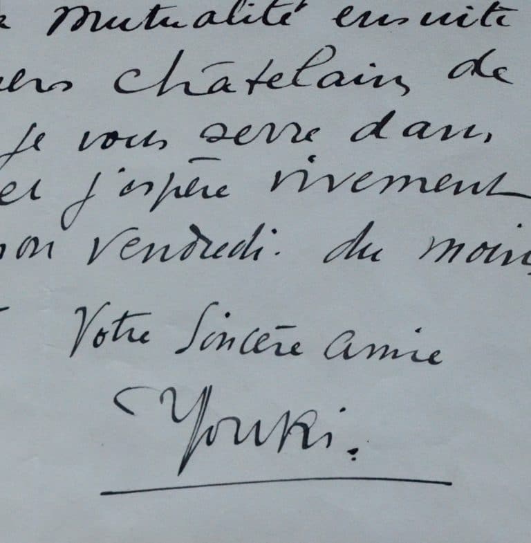 Belle lettre de Youki Desnos Foujita écrite aux Salacrou durant le Front populaire