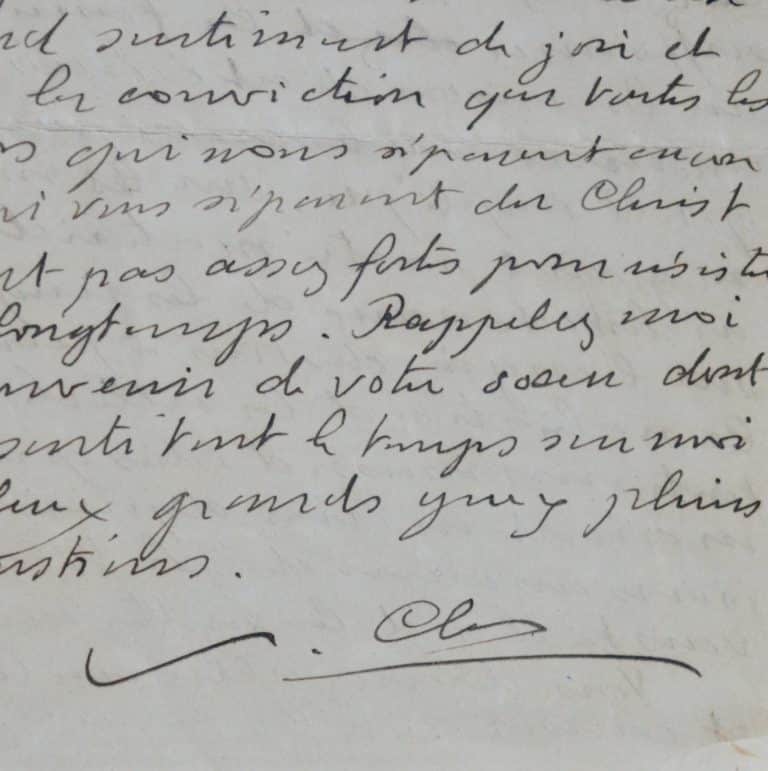 Très belle lettre de Paul Claudel sur sa foi, écrite de Hué en Indochine