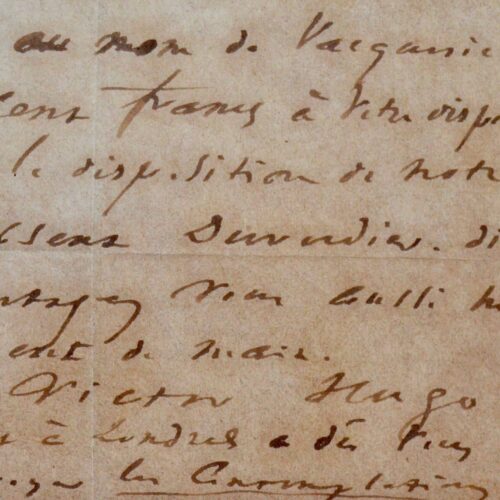 Belle lettre de Victor Hugo à Charles Ribeyrolles sur Les Contemplations et l'aide qu'il apporte aux proscrits