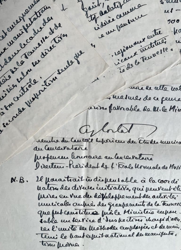 Alfred Cortot propose son plan d&rsquo;activité musicale au gouvernement de Vichy