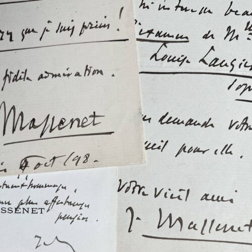 Ensemble de quatre documents de la main du compositeur Jules Massenet