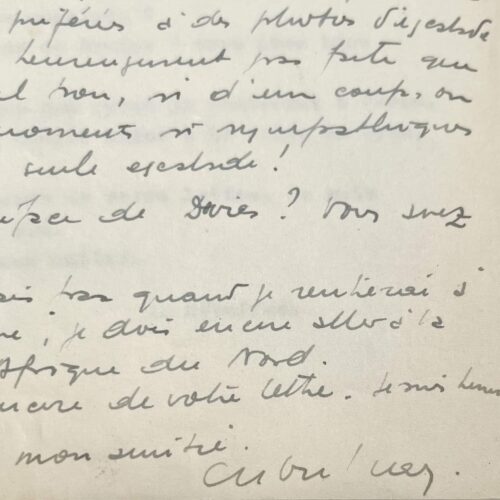 Lettre de l'alpiniste Gaston Rébuffat sur son ouvrage "Du Mont-Blanc à l'Himalaya"