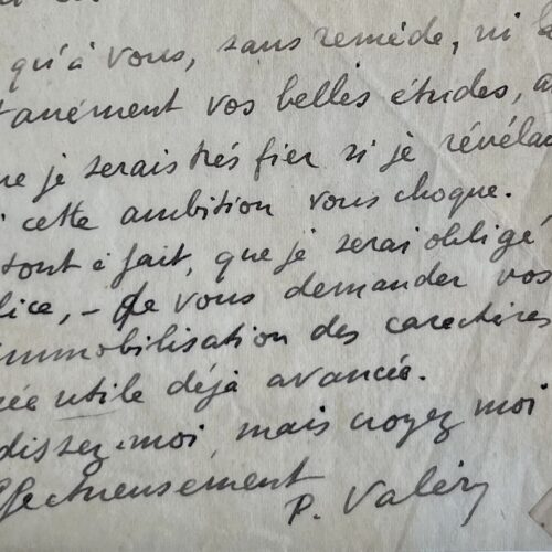Enthousiaste lettre de Paul Valéry au sujet de l'illustration des 'Odes'