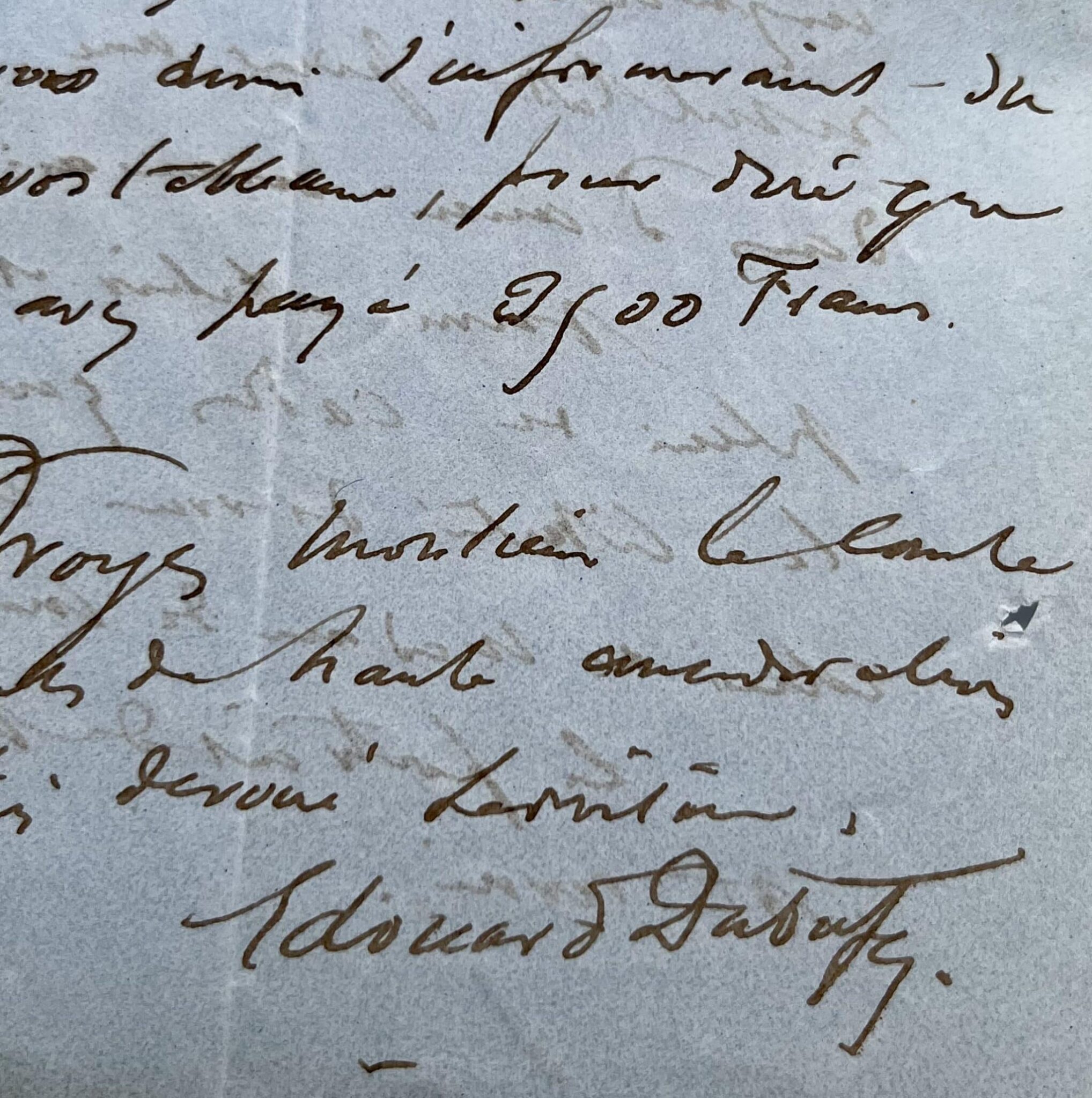 Edouard Dubufe réalise les portraits du comte et de la comtesse de Merval et en demande le paiement