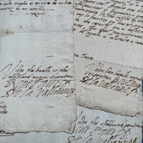 Ensemble de trois lettres du frère de Vaugelas, René Favre de La Valbonne, à Madame de La Faverge