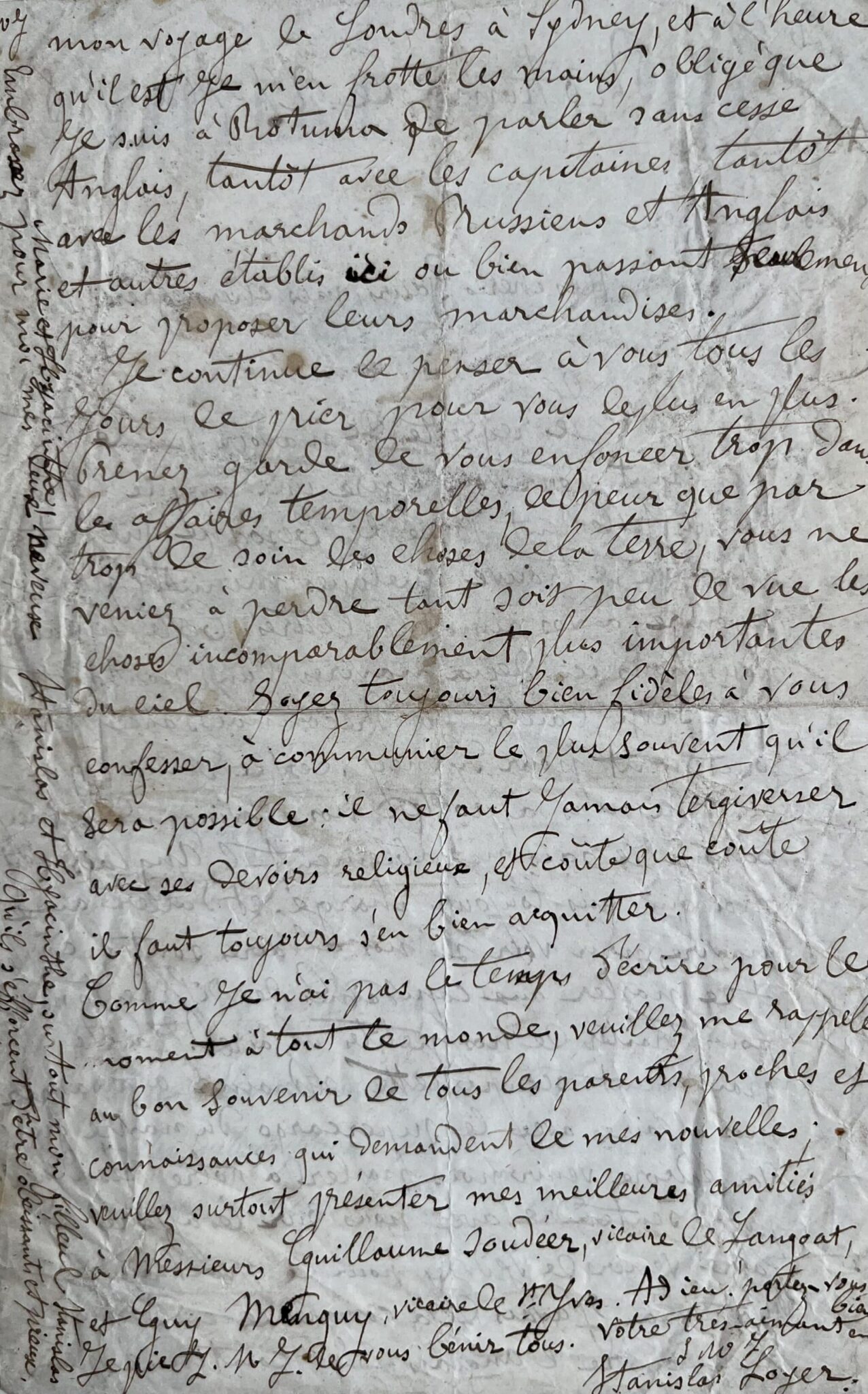 Lettre d'un missionnaire à Rotuma, dans les Îles Fidji, datée de 1880 – vue 4 Lettre d'un missionnaire à Rotuma, dans les Îles Fidji, datée de 1880 – vue 4