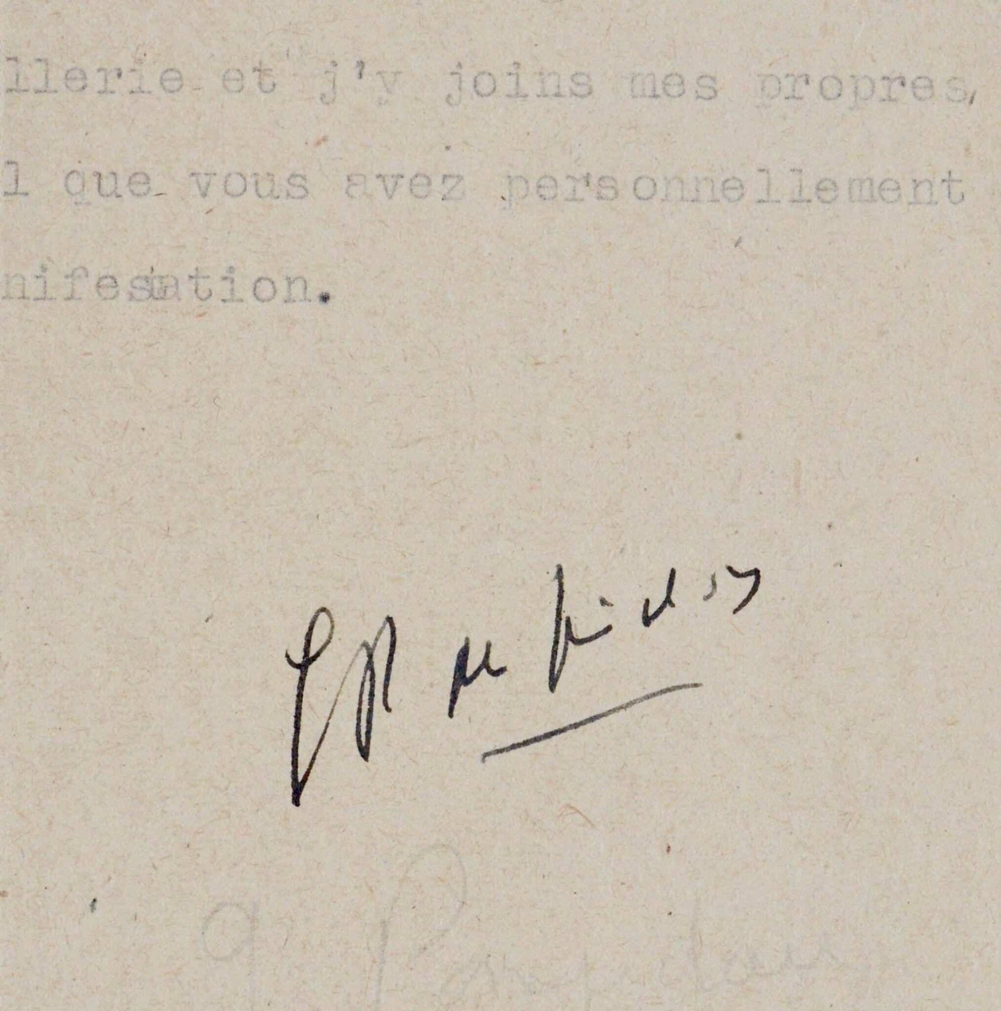 Rare lettre du jeune Georges Pompidou, alors adjoint au Commissaire général au tourisme, en 1947